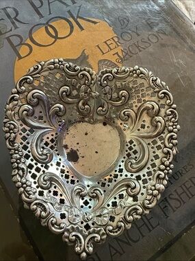 Gorham Sterling Silver Chantilly Heart Dish 966 Antique Pierced Filigree